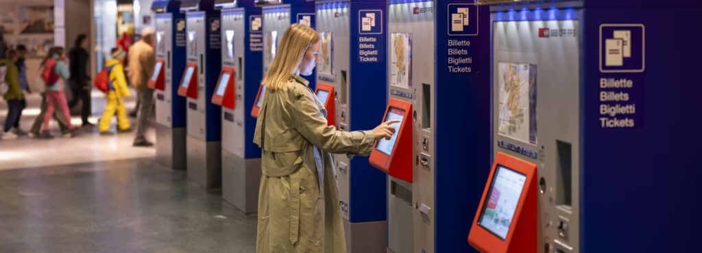 Swiss train kiosk