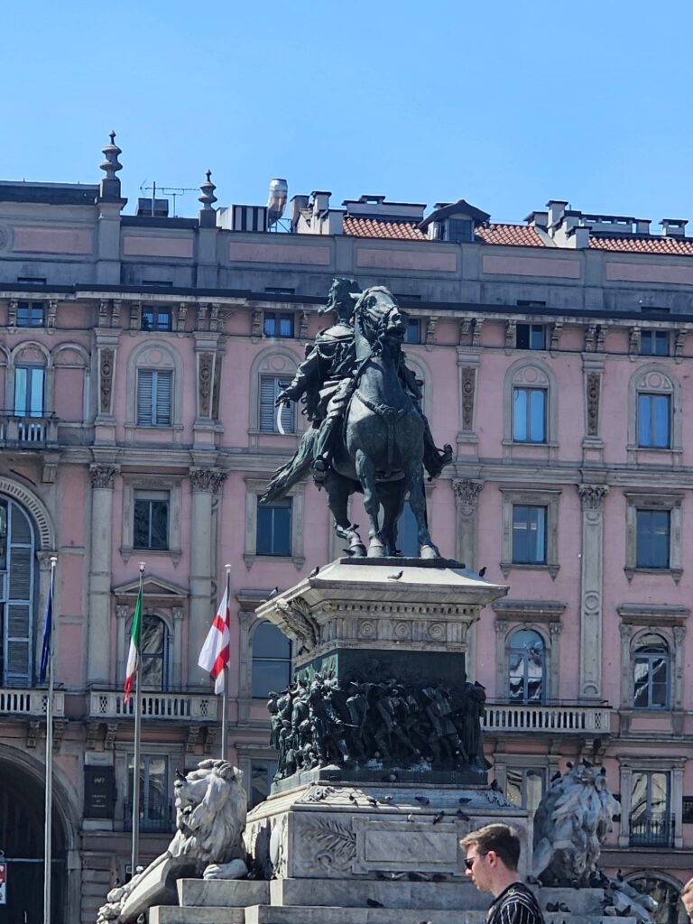 Equestrian statue of Victor Emmanuel II in Piazza del Duomo in Milan