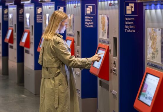 Swiss train kiosk